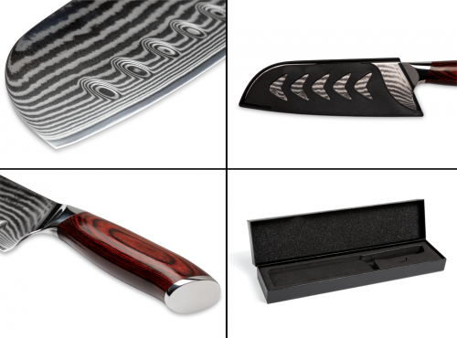 Preview: Details Damastmesser Damast-Küchenmesser Klinge Dast-messer Box